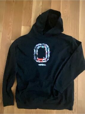 Overtime Black Vandal Hoodie with Colorful Logo Youth XL